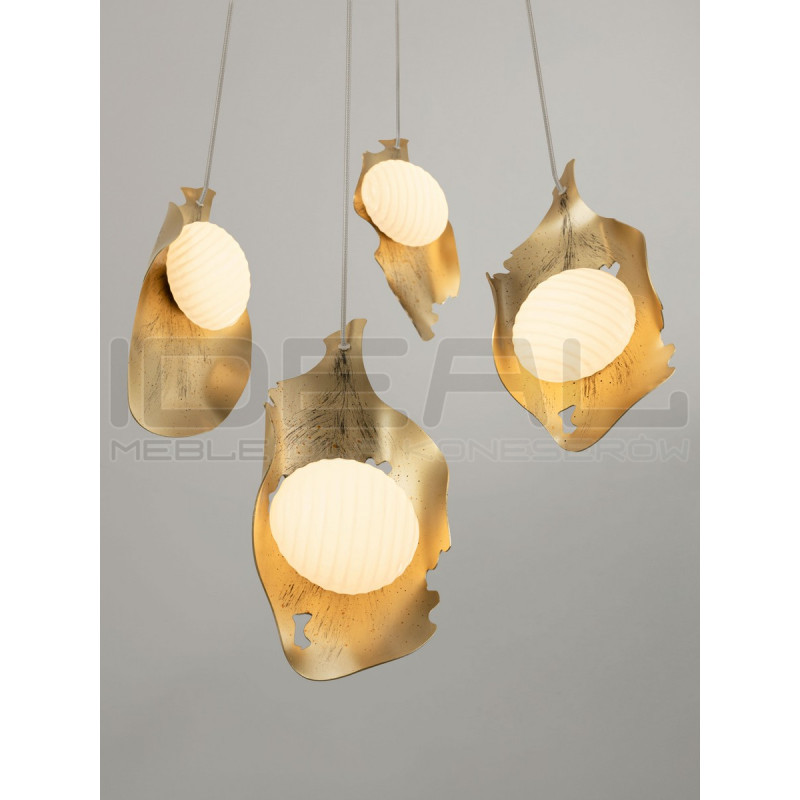 Lampa wisząca Golden Petals 6 – złota lampa LED