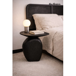 Stolik Atlas czarny 46 cm – nowoczesny stolik z drewna mango