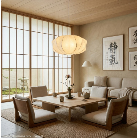 Nowoczesna lampa z tkaniny SILK V-shape – styl azjatycki