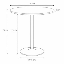Czarny okrągły stół 80 cm na jednej nodze Tulp | IdealMeble