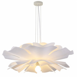 Lampa wisząca Peony 90 cm biała – kwiatowy klosz