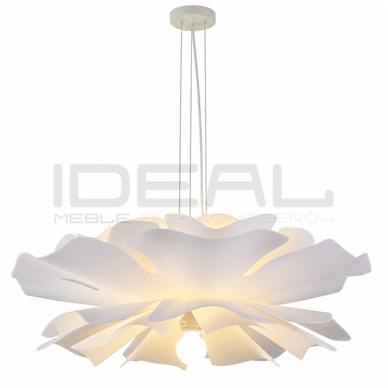 Lampa wisząca Peony 90 cm biała – kwiatowy klosz