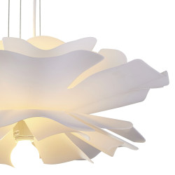 Lampa wisząca Peony 90 cm biała – kwiatowy klosz