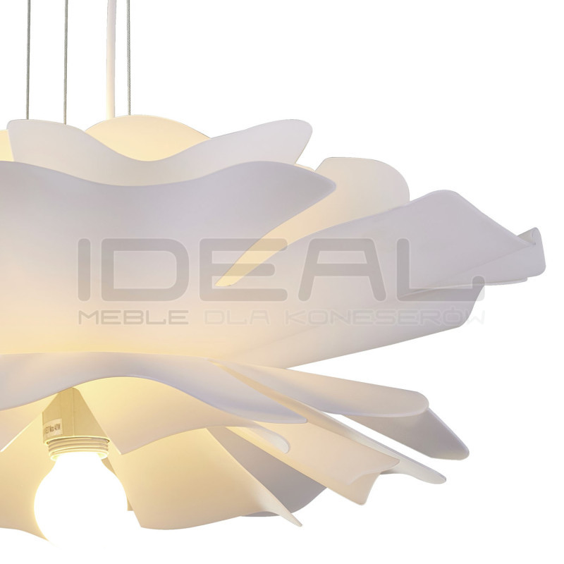 Lampa wisząca Peony 90 cm biała – kwiatowy klosz