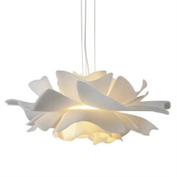 Lampa wisząca Peony 90 cm biała – kwiatowy klosz