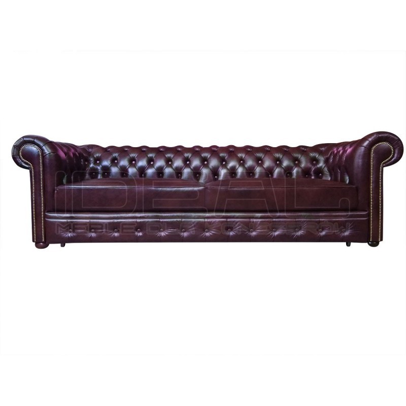 Sofa Chesterfield March Rem w skórze z funkcją spania