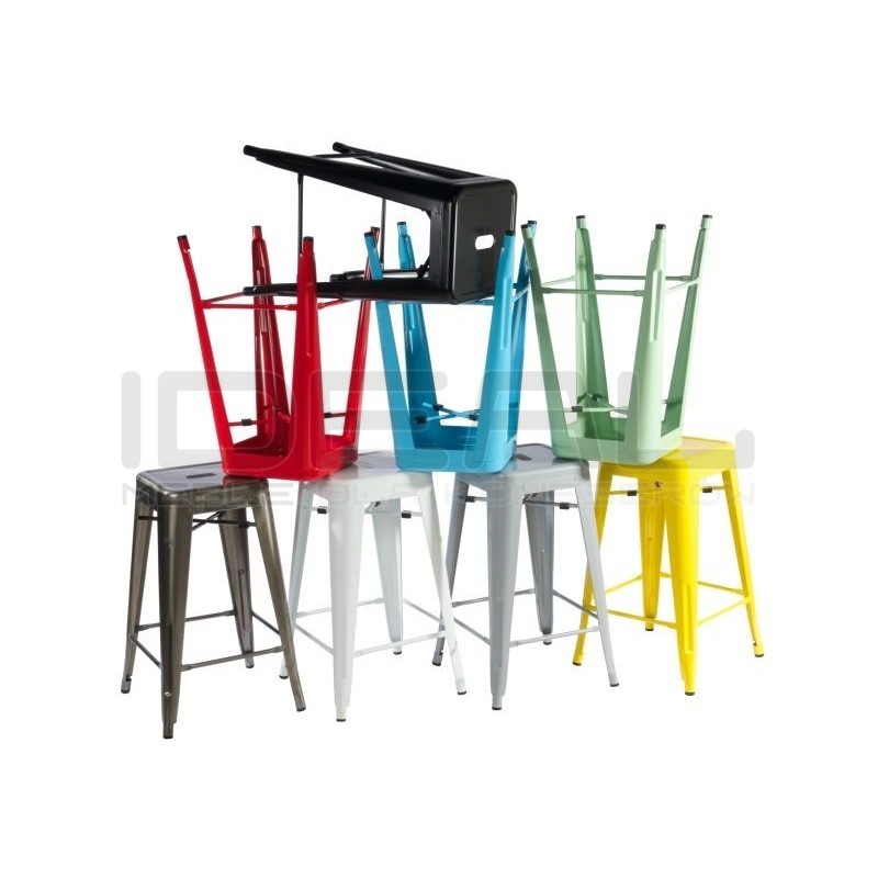 Stołek Barowy - Hoker Paris Inspirowany Tolix