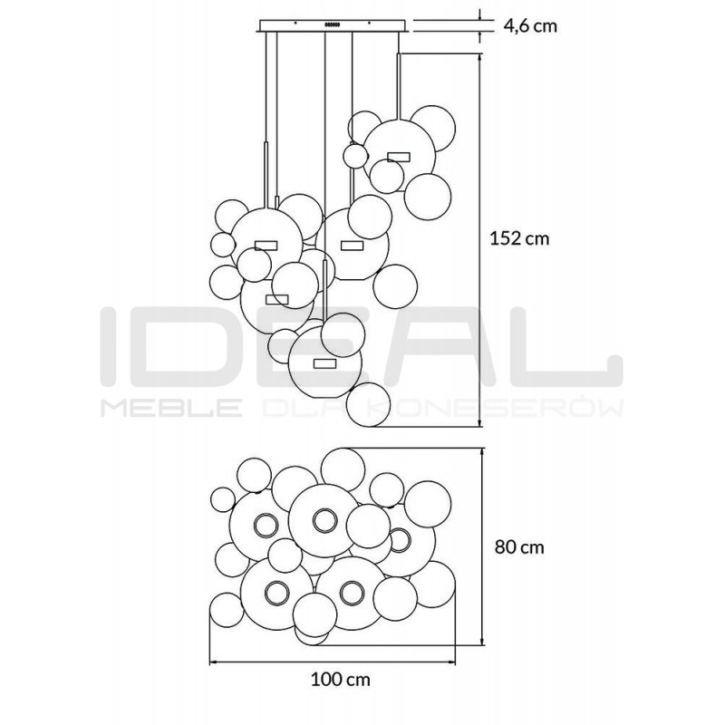 Lampa wisząca CAPRI DISC 5 złota
