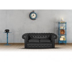 Sofa Chesterfield Classic z kryształkami skóra Plus rozkładana