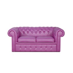 Sofa Chesterfield Classic z kryształkami skóra Plus rozkładana
