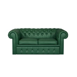 Sofa Chesterfield Classic z kryształkami skóra Plus rozkładana