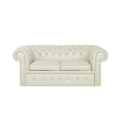 Sofa Chesterfield Classic z kryształkami skóra Plus rozkładana