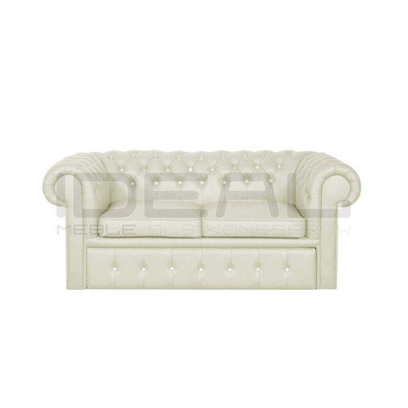 Sofa Chesterfield Classic z kryształkami skóra Plus rozkładana