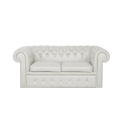 Sofa Chesterfield Classic z kryształkami skóra Plus rozkładana