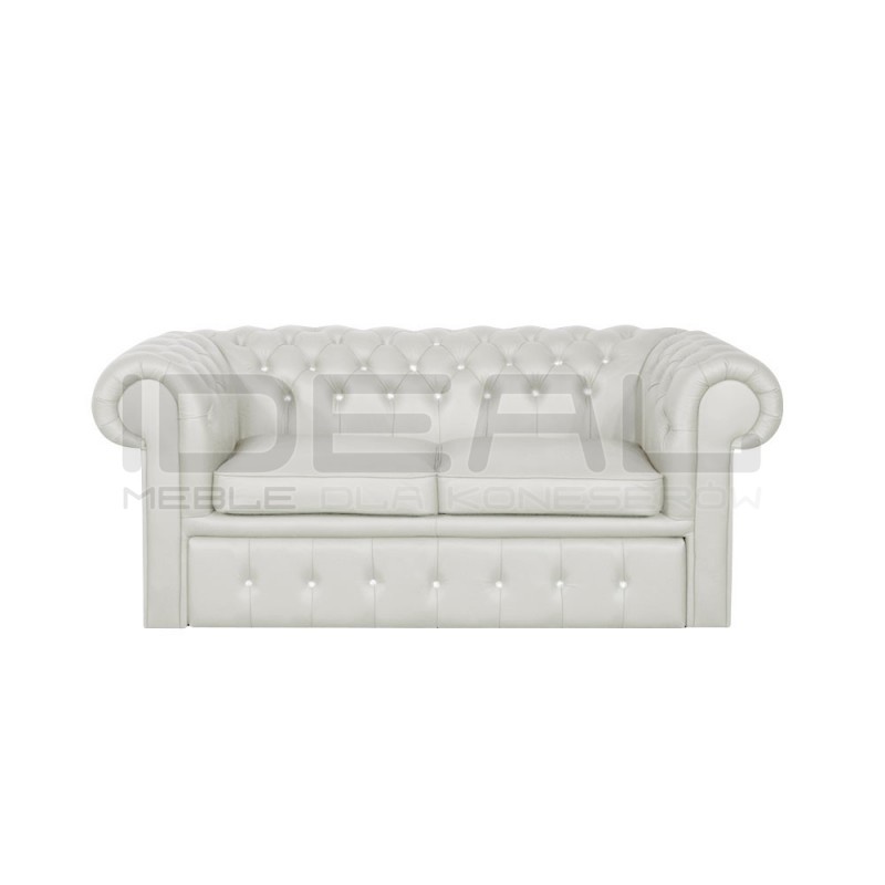 Sofa Chesterfield Classic z kryształkami skóra Plus rozkładana