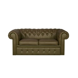Sofa Chesterfield Classic z kryształkami skóra Plus rozkładana