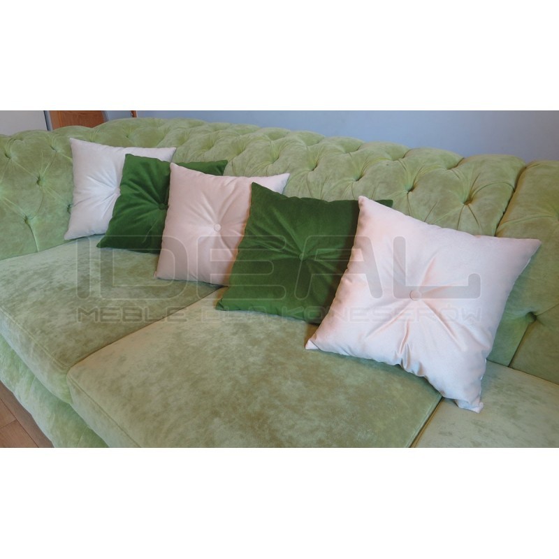 Poduszka ozdobna 40x40 cm pikowana z guziczkiem pośrodku