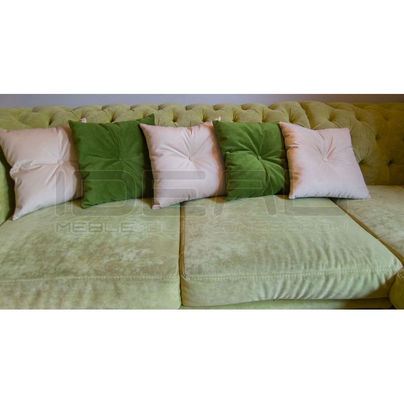 Poduszka ozdobna 40x40 cm pikowana z guziczkiem pośrodku