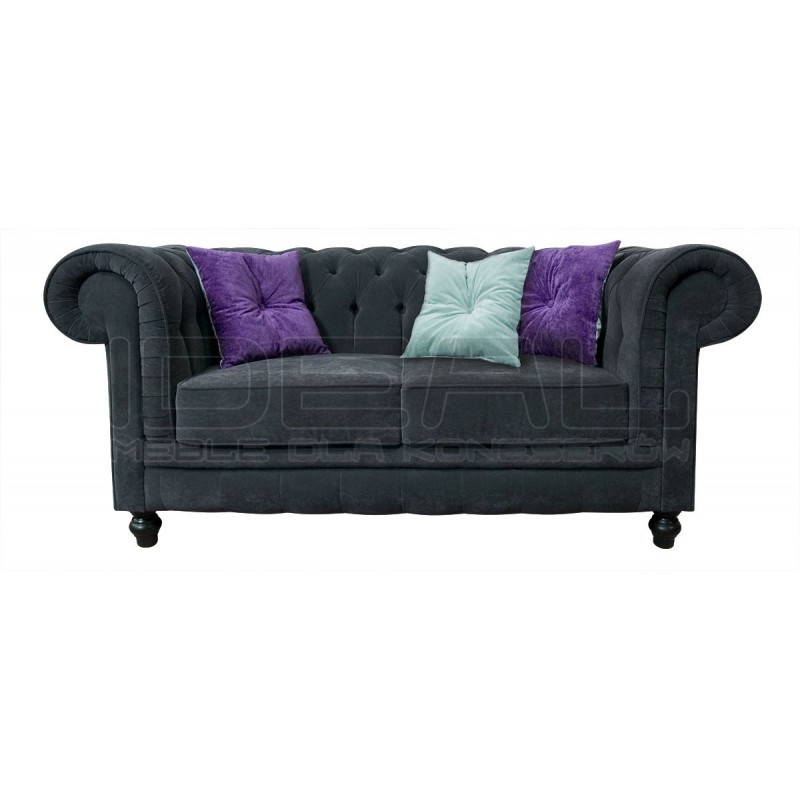 Poduszka dwustronna 40x40 cm pikowana z guziczkiem pośrodku