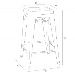 Stołek Barowy - Hoker Paris Inspirowany Tolix 66