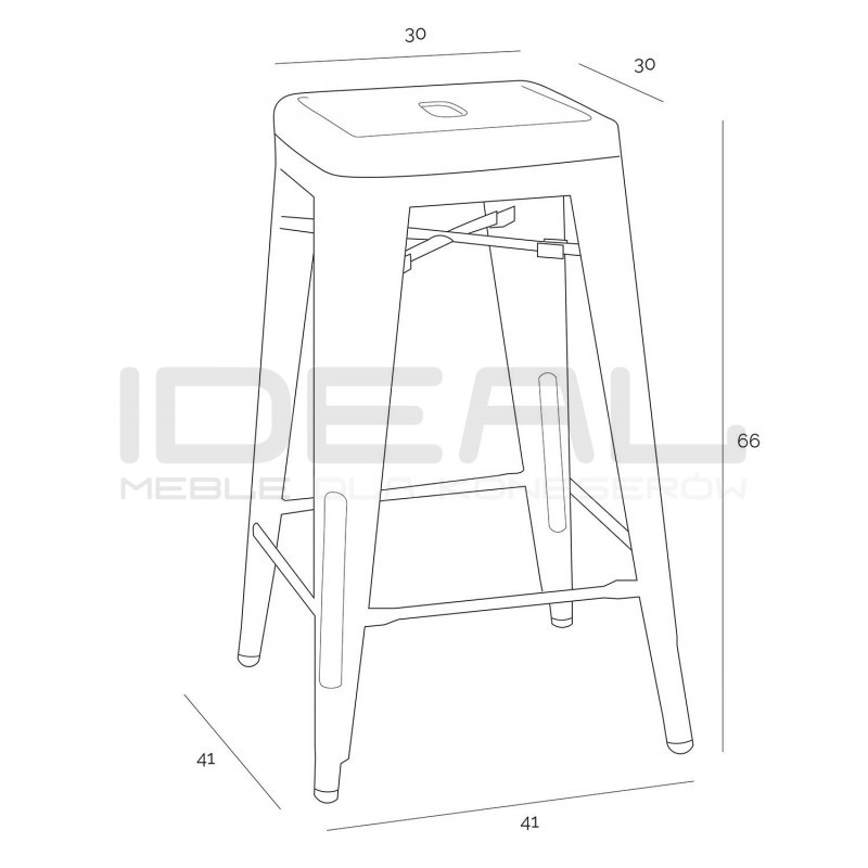 Stołek Barowy - Hoker Paris Inspirowany Tolix 66