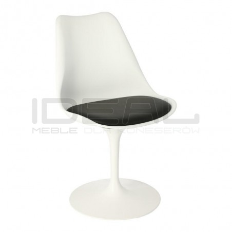 Krzesło Tulip Basic białe czarna poduszka