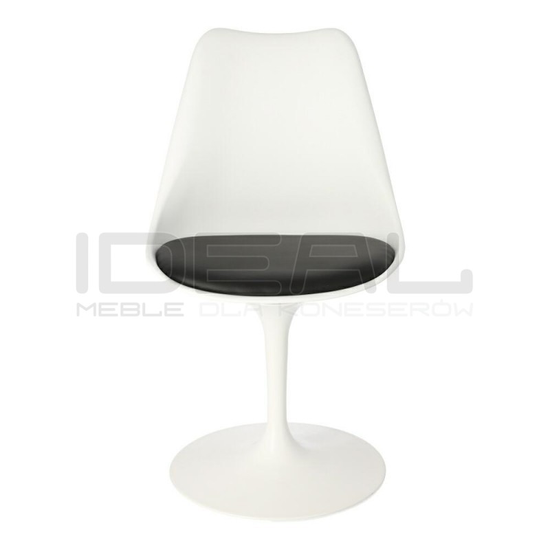 Krzesło Tulip Basic białe czarna poduszka