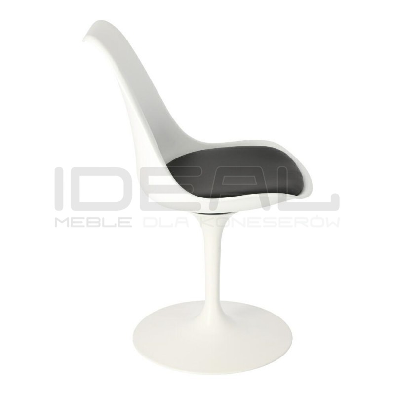 Krzesło Tulip Basic białe czarna poduszka