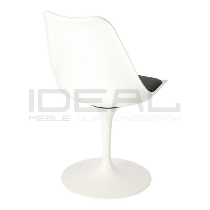 Krzesło Tulip Basic białe czarna poduszka