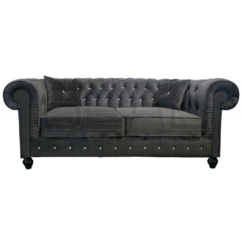 Sofa Chesterfield Lady Z Kryształkami 3 os.