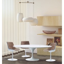 Stół Inspirowany Projektem Tulip Z owalnym Blatem Z Marmuru