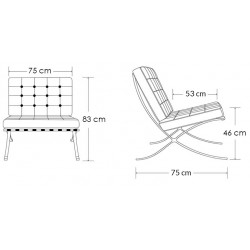 Fotel inspirowany projektem Barcelona