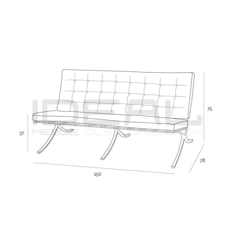 Sofa BA Inspirowana Projektem Barcelona  2 os.