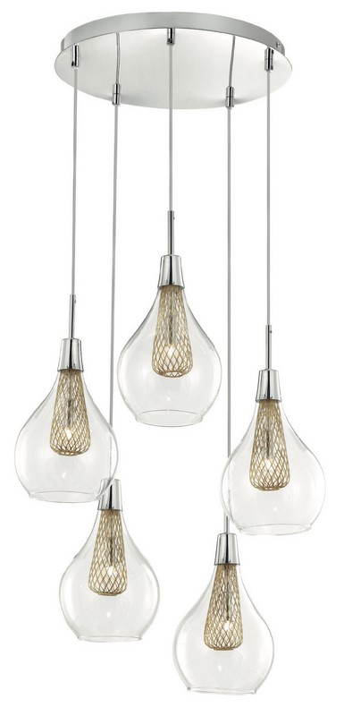 szklana lampa 5 punktowa frame