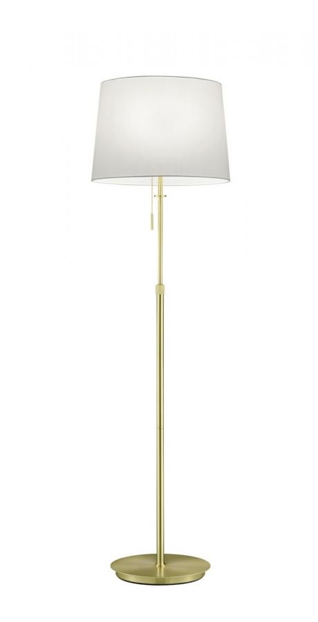 złota lampa podłogowa z białym kloszem blanc z włącznikiem