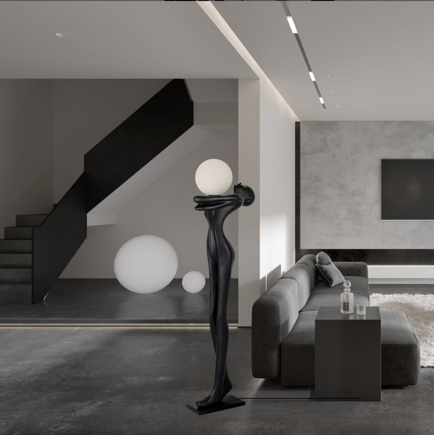 lampa człowiek rzeźba human moon