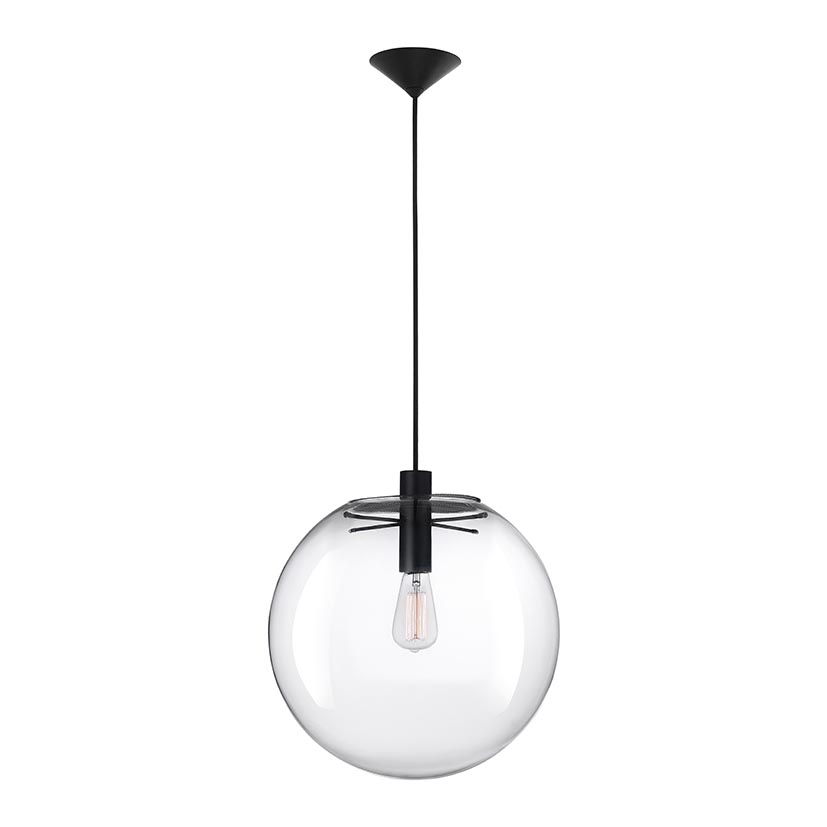 szklana bezbarwna lampa kula sandra