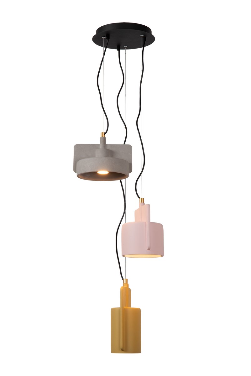 Potrójna lampa betonowa Bat kolorowa