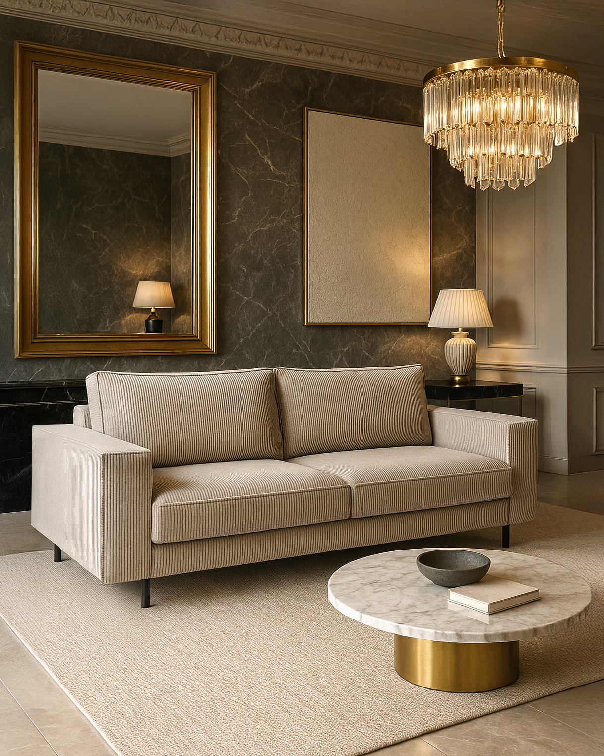 lustro nad sofą adele