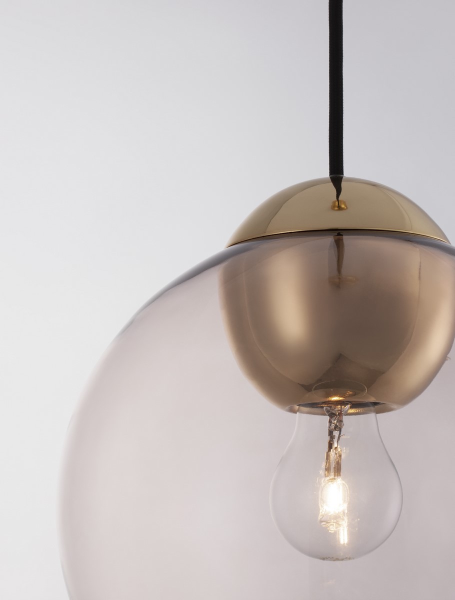 różowa szklana lampa kula