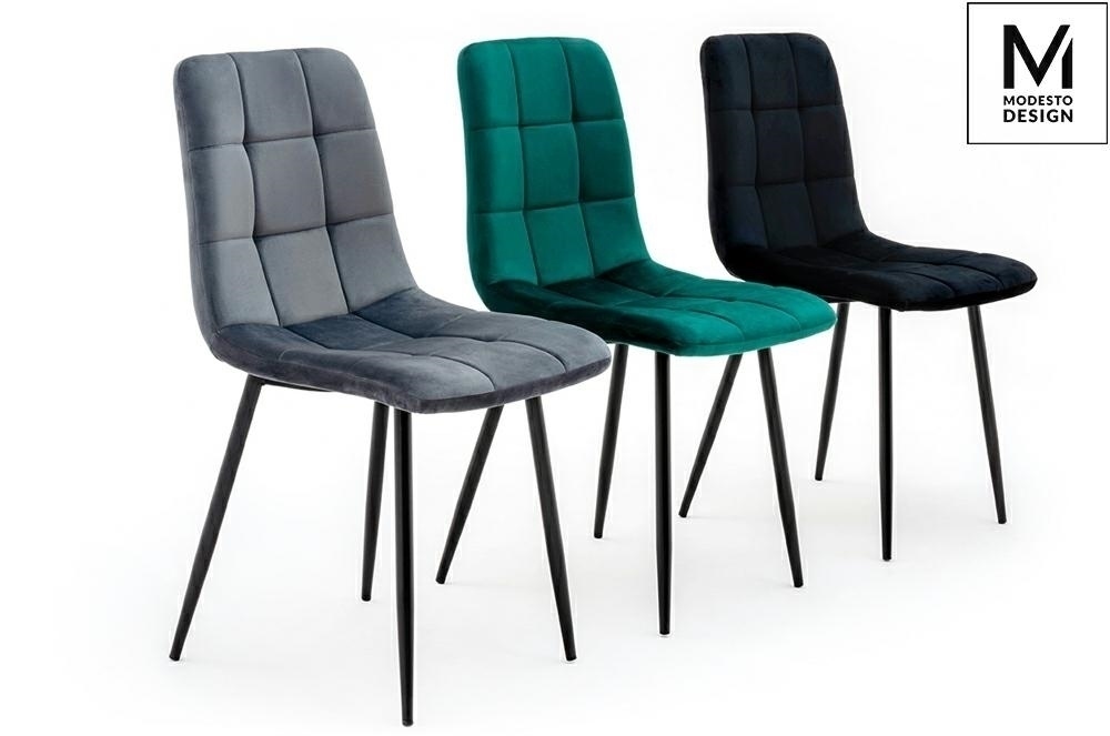 krzesło tapicerowane carlo welur szary