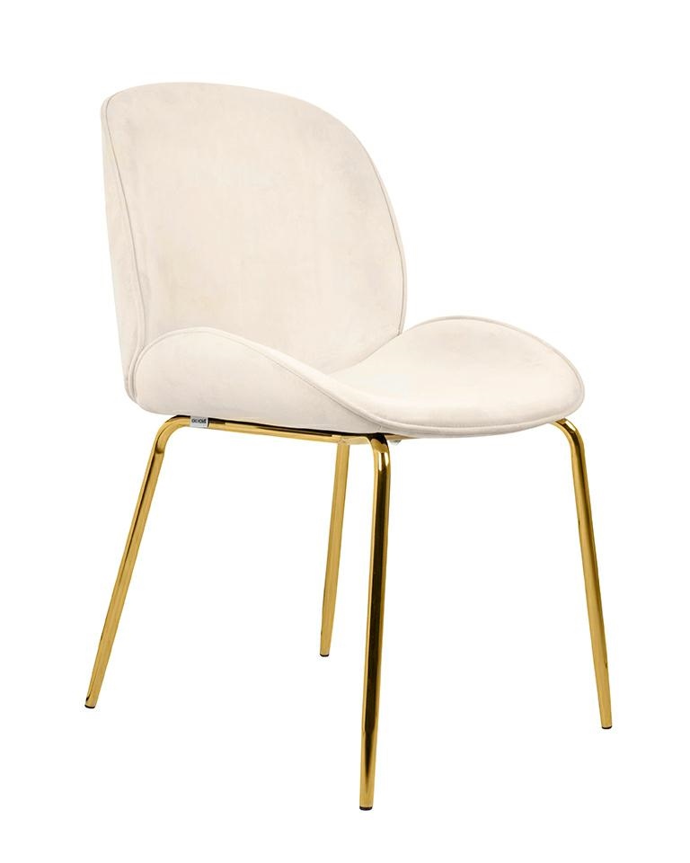 beżowe krzesło tapicerowane bobbi złote nóżki