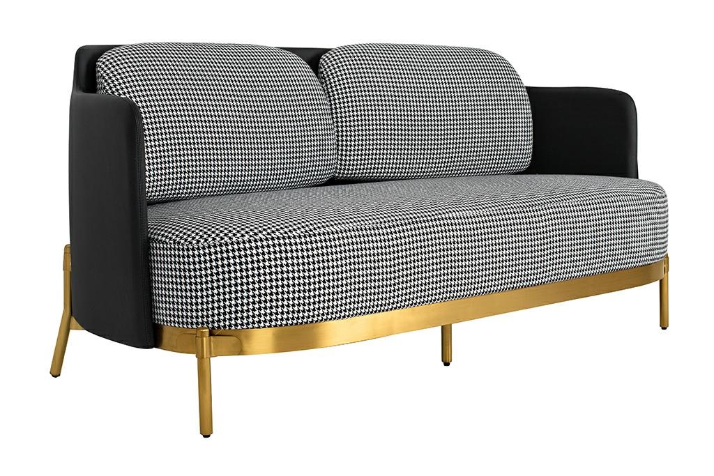sofa w biało-czarną pepikę venice