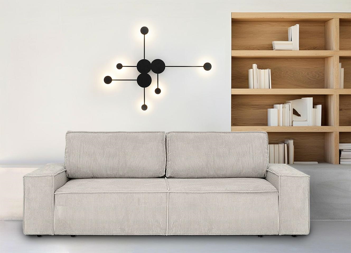 szara sztruksowa sofa pillow aranżacja