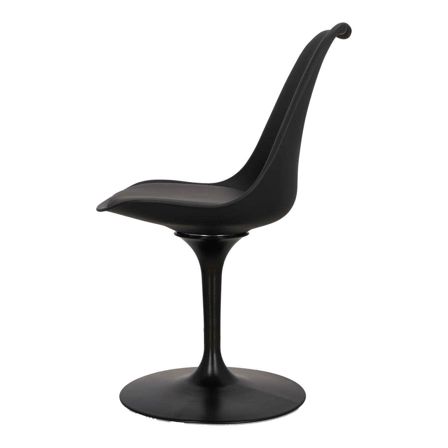 czarne krzesło tulip z poduszką