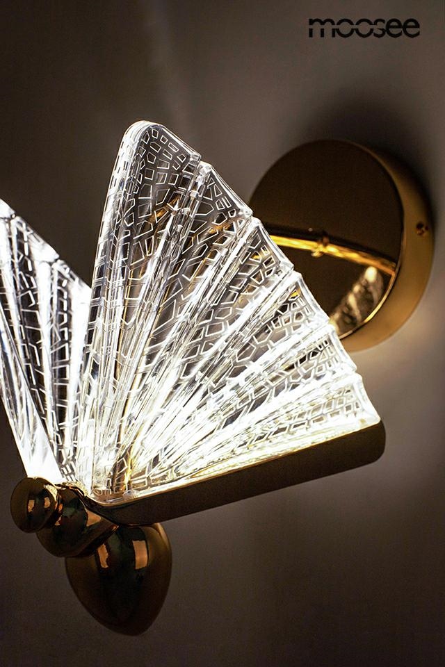 kinkiet glamour butterfly s złoty