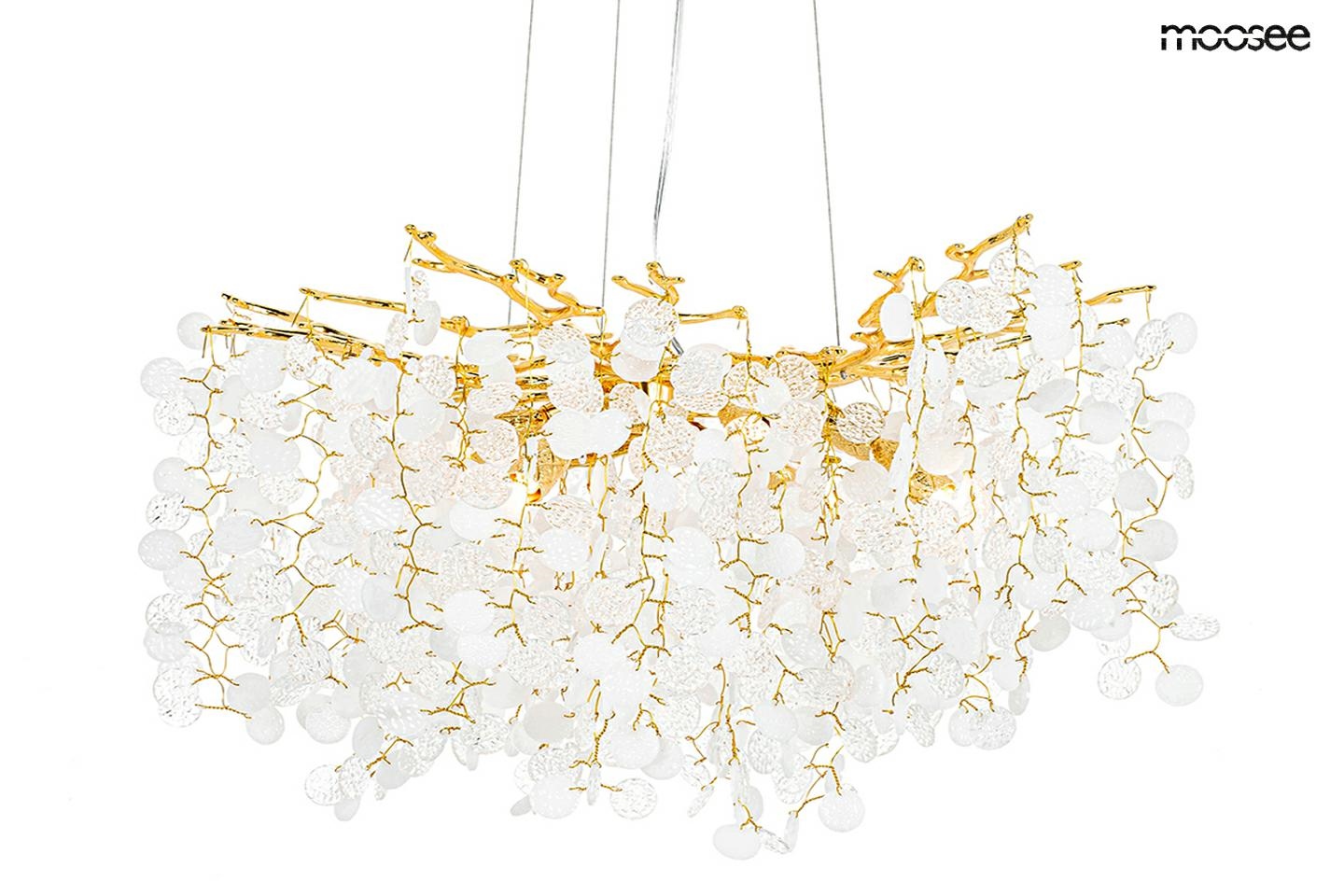 Lampa riviera jemioła biało złota do salonu