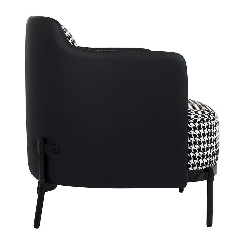 Fotel venice w biało czarna pepitkę