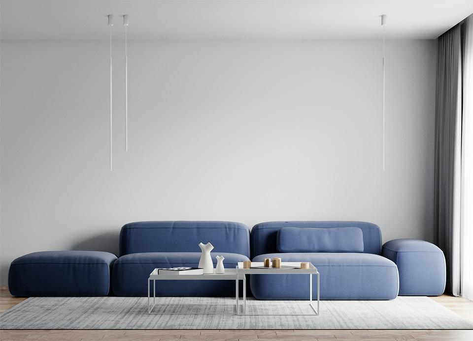 biała lampa wiszaca ombre rurka sopel