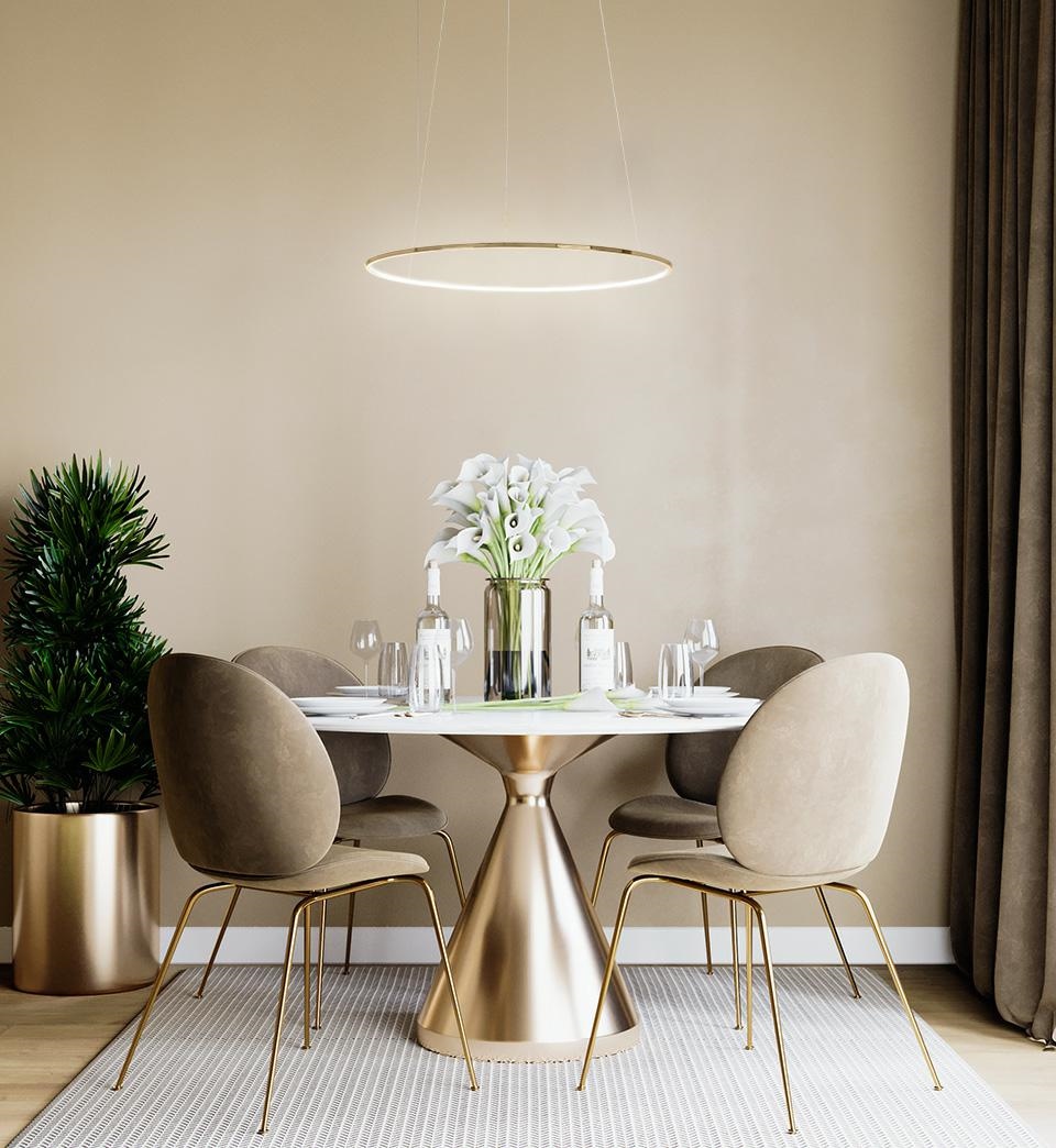 złota lampa slim ring 60 okrąg